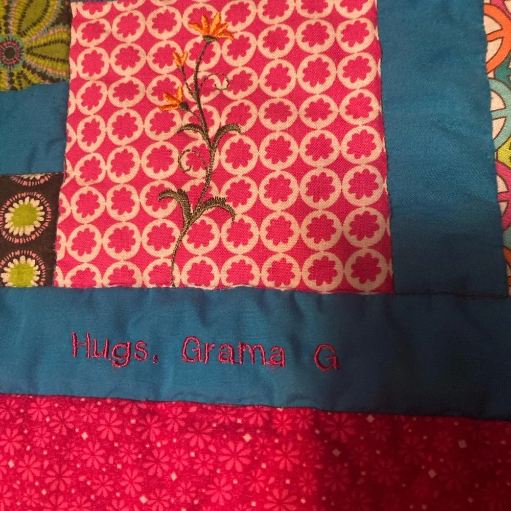 Handmade Quilt Lap Blanket Throw Wall Hanging Quilts For Kids - Picture 2 of 7